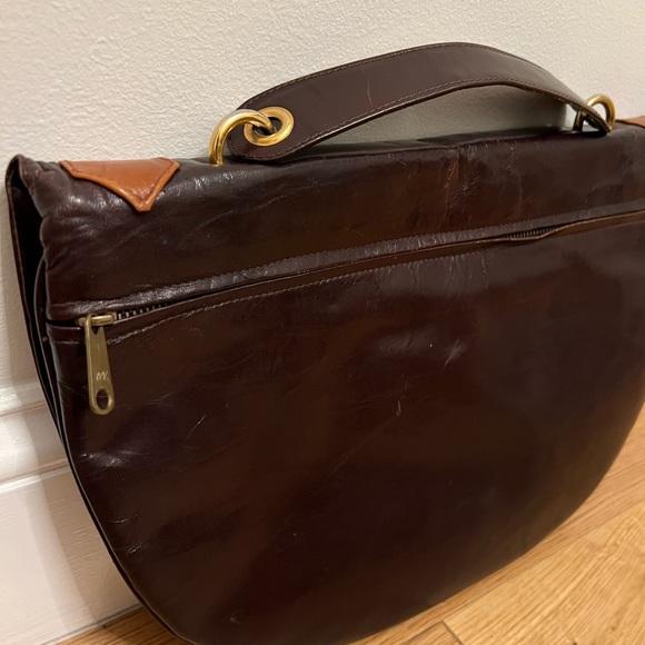 Vintage Brown Leather Bloomingdales Purse made in Italy - Picture 5 of 14